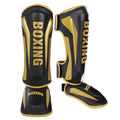 GINGPAI Elastic Shin Guards Ankle Protectors Leather Leg Warmers Kickboxing Muay Thai Martial Art Sanda Football Games