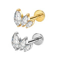 ASTM F136 Titanium Body Jewelry G23 Titanium Piercing Stud Earrings Zircon Helix Labret Piercing