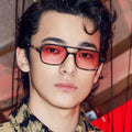 Jiuling Eyewear Gradient Colors Lenses Shades Large Uv400 Lenses Hollow Out Legs Oculos Adult Double Beam square Sunglasses