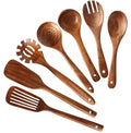 Hot Sale Custom Logo Cookware Set Natural Teak Acacia Wooden Spoon and Spatula Kitchen Utensils for Cooking