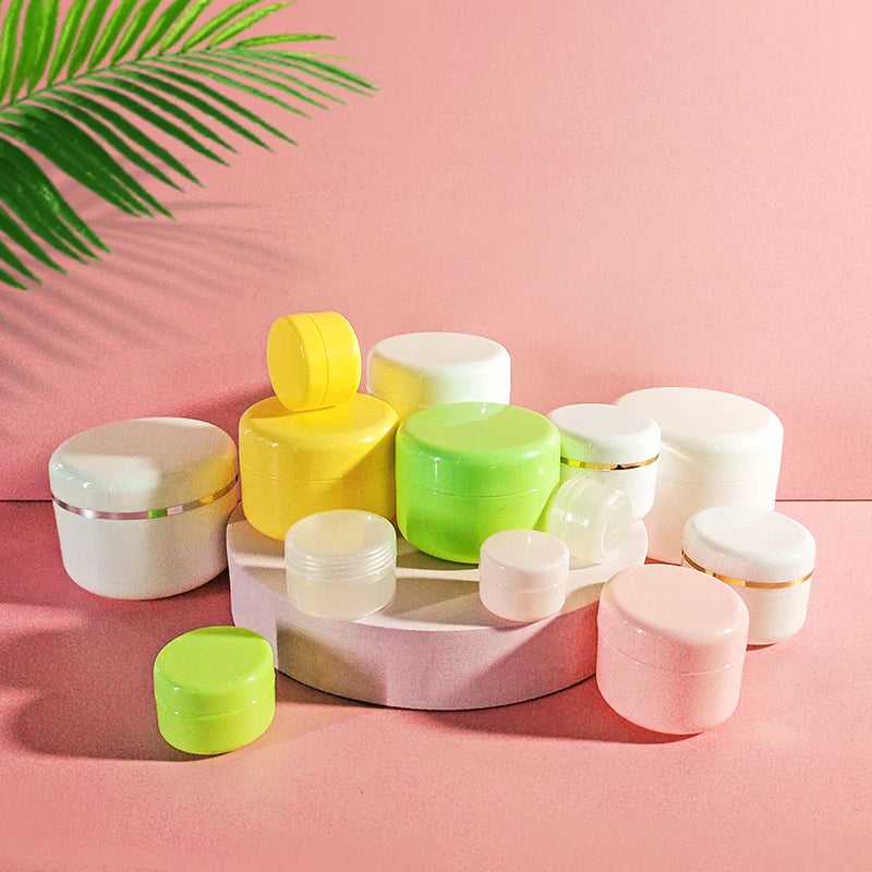 Pink Black White 5g/10g Custom Color Plastic Screw Cap Skin Care Packaging Screen Printing Lip Scrub Pomade Jar