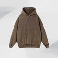 OEM Acid Wash Men Hoodie Set Sweatshirt 100 Cotton Long Sleeve Printed Oversize Pullover Hoodies Wholesale Black