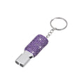 Wholesale Safety Bling Rhinestone Metal Whistle Keychain Sparkly Glitter Crystal Diamonds Silvertone Gemstone Whistles Keychains