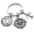 Graduation Travel Moving Gift Key Chain Airplane No Matter Where Compass Passport Postcard Pendant Live Your Dream Key Chain