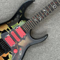 7V Electric Guitar Pinks HSH Pickups Flower Body Maple Neck Floy-d Bridge Tremolo Fast Ship