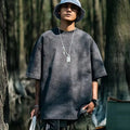 Oem Wholesale Washed Tee Heavy Weight Tshirt Dtg Black Oversized T-Shirt Men'S Graphic Acid Wash Vintage Custom T Shirt