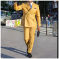 Luxury Yellow Men Suits for Prom Party One Button Peaked Lapel Regular Length Bespoke Casual 2 Piece Jacket Costume Homme Blazer