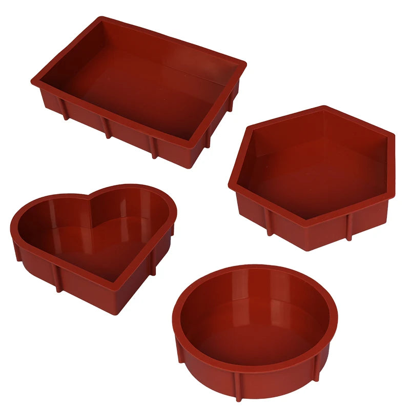 DIY Large Heart Circular Rectangular Baking Silicone Mold Mousse Cake Baking Tool
