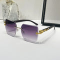 Classic Rimless Sunglasses Men Women Fashion Leopard Decoration Small Sun Glasses Stylish Frameless Driving Travelling Shades