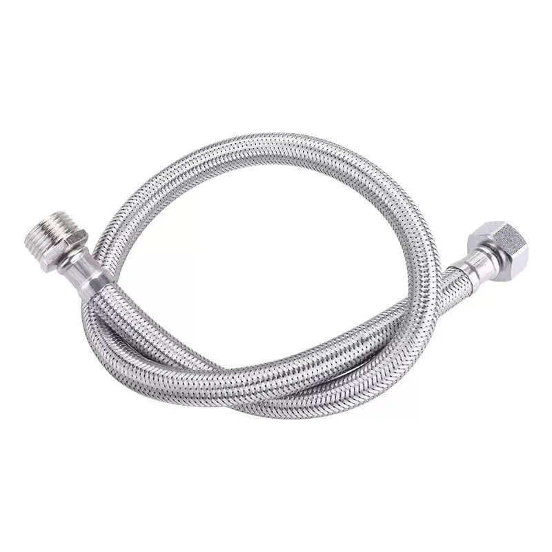 304 Stainless Steel Braided Hose Pipe Flexible Hose 4-point Inner and Outer Wire Extension Pipe for Toilet Bathroom Faucet