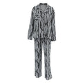 Cotton Loose Cardigan Casual Skin Friendly Women's Long Sleeved Pants Printed Pajamas