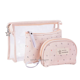 Hot Sale 3 Pcs/set Make up Bags Women Jelly Cosmetic Bag Fashion Waterproof Transparent Makeup Pouch Beauty Bags