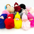 8CM Sleeping Baby Doll Keychain Pom Pom Rabbit Fur Ball Sweet Cute Baby Sleeping Keychain Fluffy Car Key Ring Fur Doll Keychain