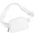 Fashion White Convertible Canvas Crossbody Waist Bag for Academy Women Ladies to Hold Cell Phone