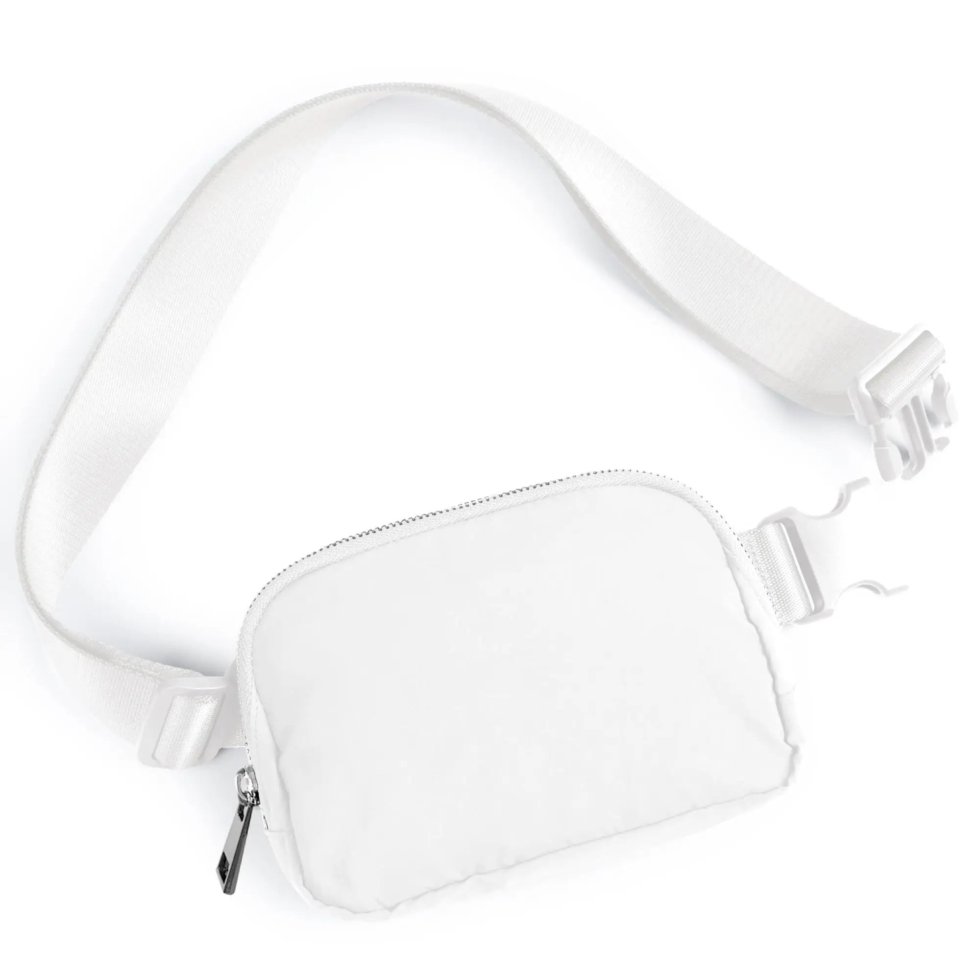 Fashion White Convertible Canvas Crossbody Waist Bag for Academy Women Ladies to Hold Cell Phone
