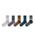 Wholesale Classic Argyle Pattern Suit Socks Business Office Dress Cotton Crew Socks for Men