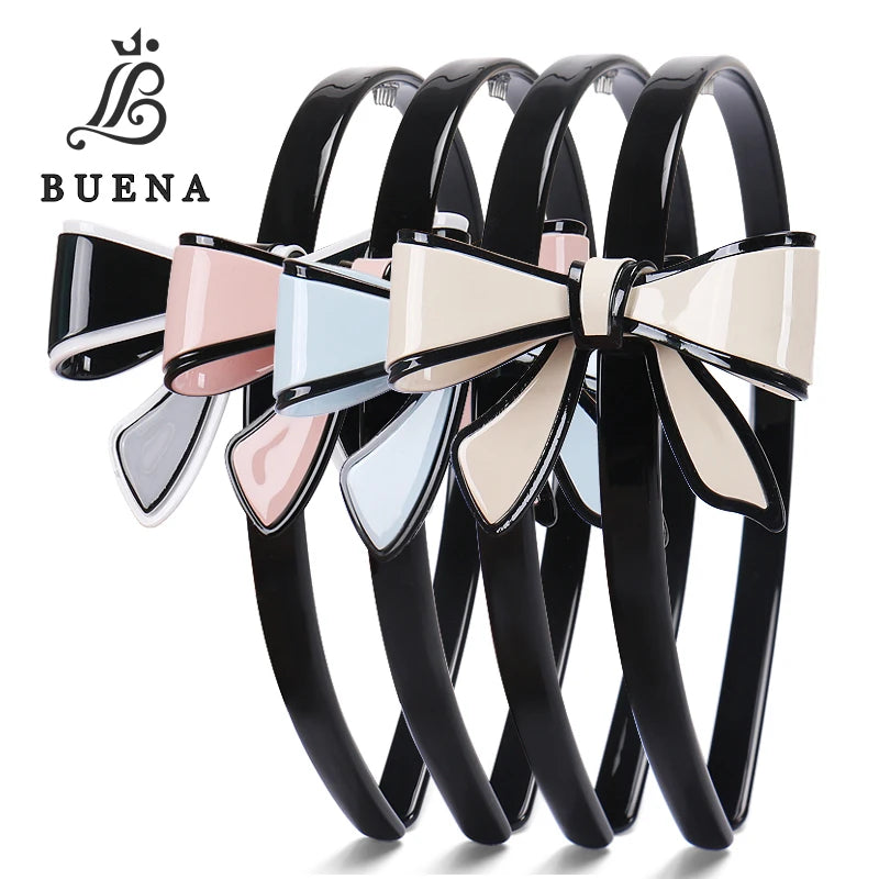 Popular France Styles Bowknot Headband Fashion Womens Girls Acetate Headbands Colorful Bow Knot Hairband