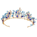 Wedding Hair Accessories Skyblue Crystal Tiara Plastic Tiara Indian Crown 20220302-27 1 Piece Handmade 6*26cm CN;ZHE Archer 120g
