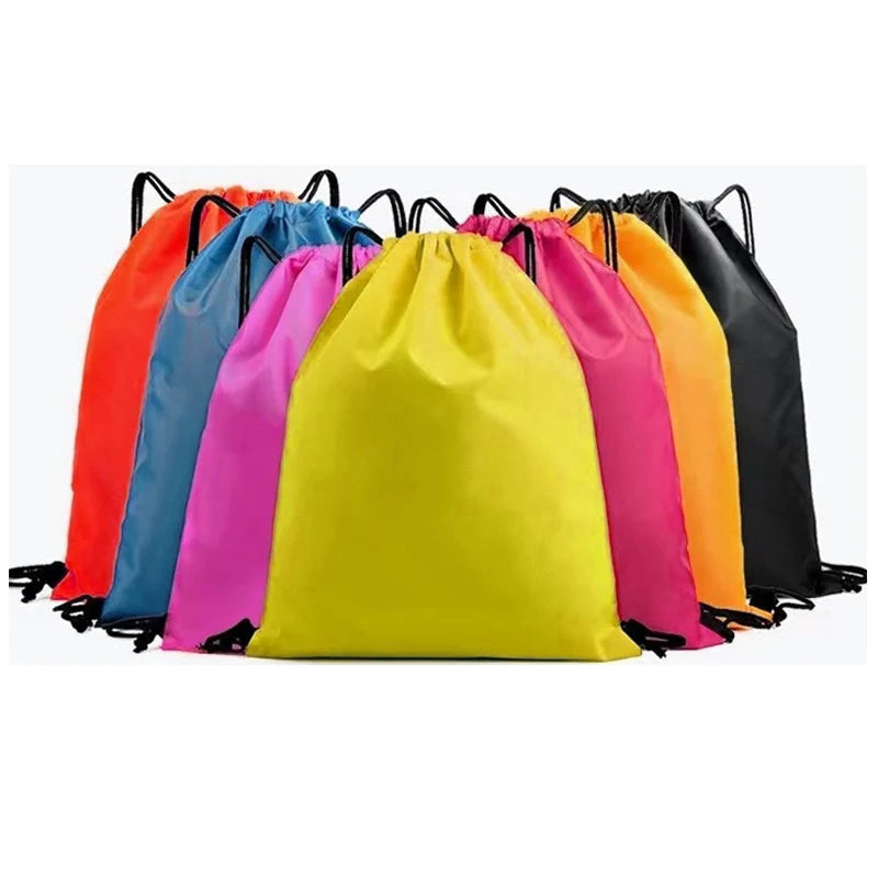 Unisex Customized Waterproof Drawstring Backpack Gym Sport Pack Foldable Soft School Lightweight Recyclable Washable Shoe