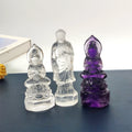 Factory Direct Sale Natural Clear Quartz Amethyst Chinese Buddha Carvings Statues Healing Crystal Buddha Guanyin Decor for Gifts