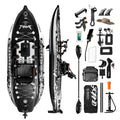 Spatium1person Foldable Inflatable Pedal Fishing Boat Adult Fishing Board with Pedal System Inflatable Pedal Drive Fishing Kayak