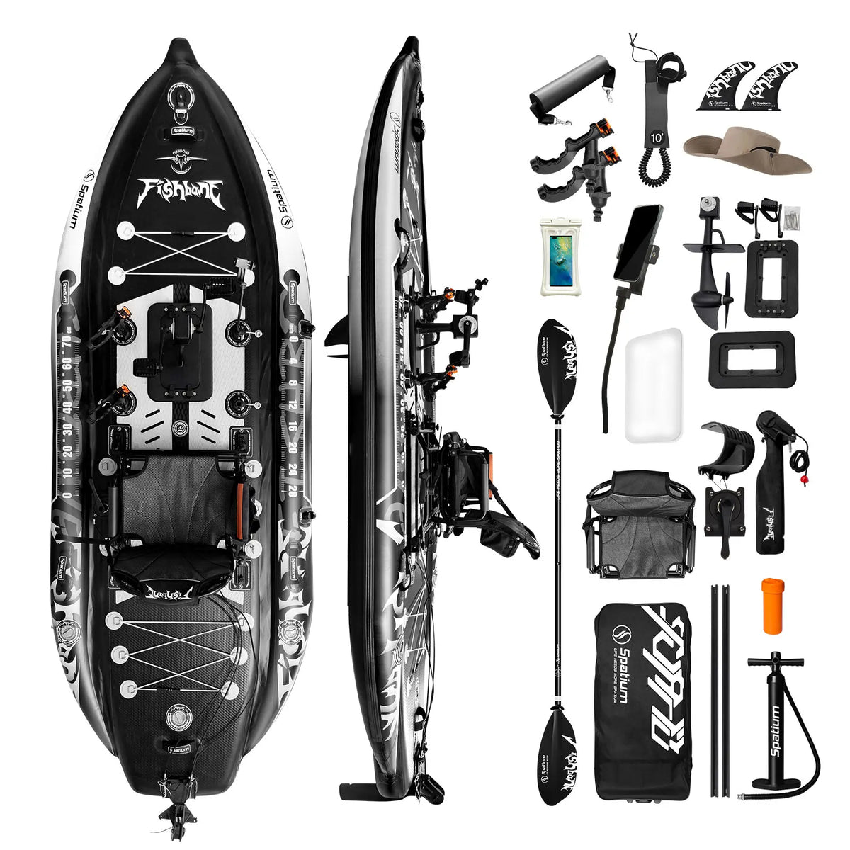 Spatium1person Foldable Inflatable Pedal Fishing Boat Adult Fishing Board with Pedal System Inflatable Pedal Drive Fishing Kayak