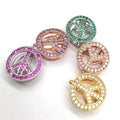 Real Brass Charm Snap-fastener Colourful CZ Bear Fish Star Shape Diy Beads Fit Charms Bracelet Fashion Jewelry Making Wholesale