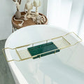 Luxury Stainless Steel Bathtub Organizer Rack with Caddy Tray Simple Style Standing Type Over-the-Tub Storage