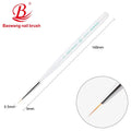 Guangzhou Baowang Customized Logo Transparent Clear Handle Nylon Hair Brush Flat Oval Liner Crimped for Professional Nail Beauty
