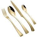 B02 Restaurant Luxury Silverware Flatware Gold Spoon and Fork Set Metal Cutlery Silver 304 Stainless Steel Tableware