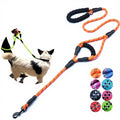 Multifunctional Double Handle Dog Leash Reflective Pet Leash Strong Nylon for Medium Large Dog Rope Leash