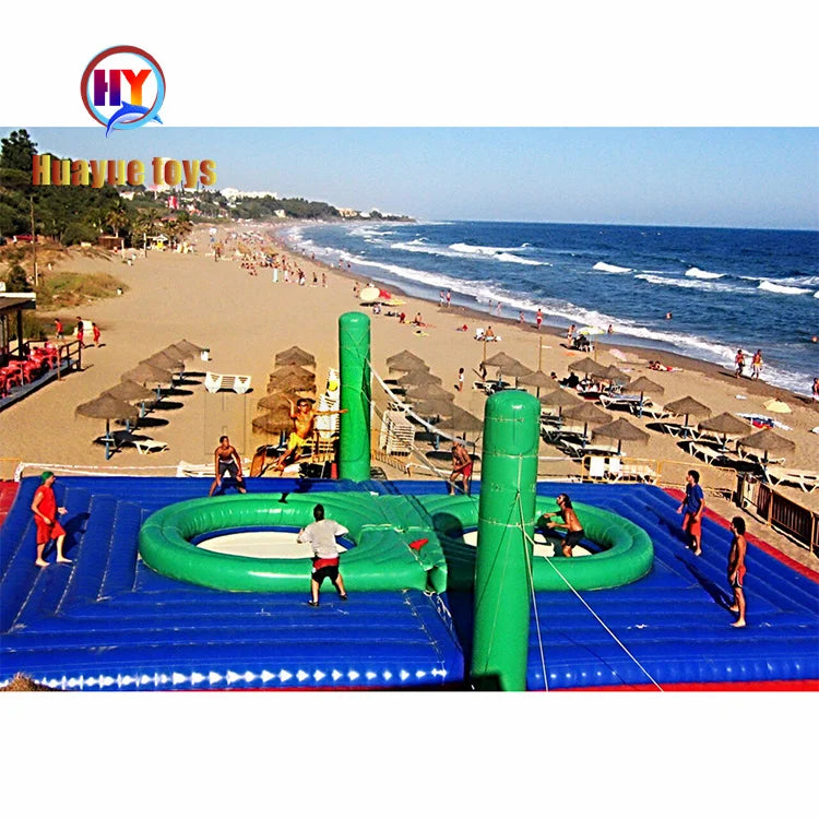 Hot Sell Green Jumping Water Game Other Amusement Park Products Trampoline Volleyball Court for Lake / Sea for Fun.