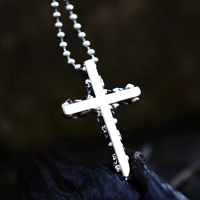 SS8-608P Steel Soldier Punk Cross Skull Gather Pendant Men's Pendant Necklace Skull Stainless Steel Steel Men Jewelry
