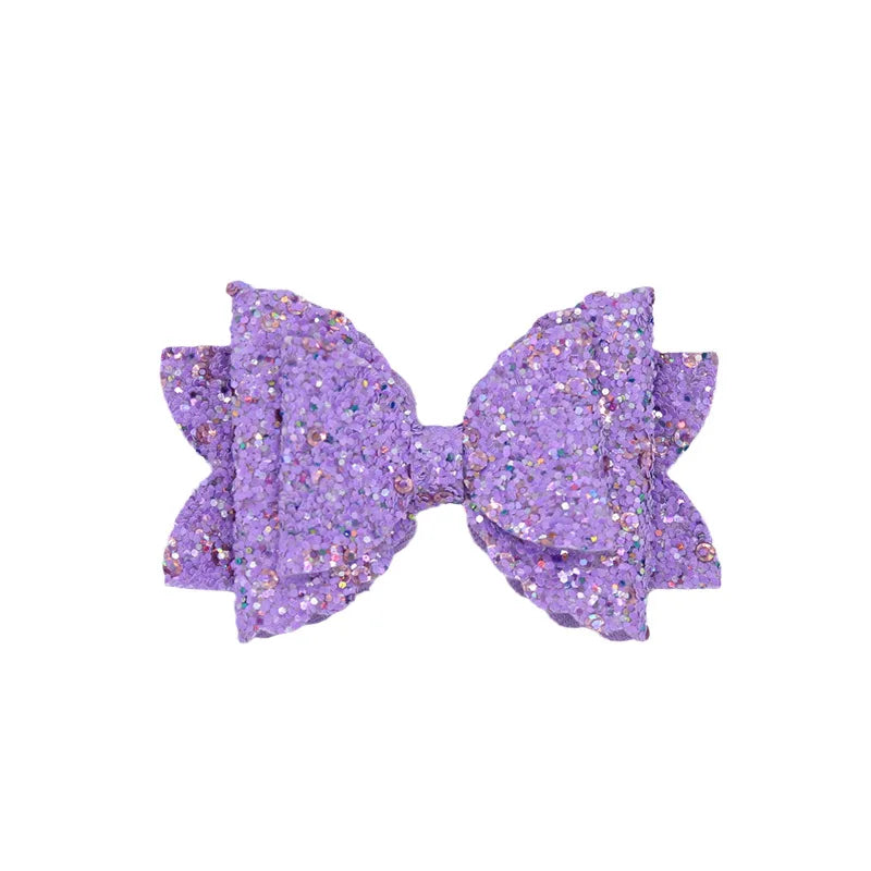 Sequins Color Hair Clips Bow Barrette Shining Glitter Headwear Hairpin Bowknot for DIY Hair Accessories
