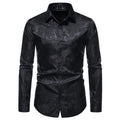 2023 New Men's Casual Long-sleeved Shirt Men's Rose Printed Shirt