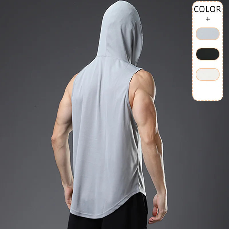 Breathable Mens Hoodies Fitness Running Training Vest Quick-drying Mens tank Top Basketball Gym tank Top Mens Workout Shirt