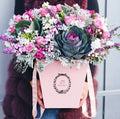 Spot Bronzing Solid Color Macaron Flower Bucket Trapezoidal Portable Flower Box Flower Bouquet Bucket