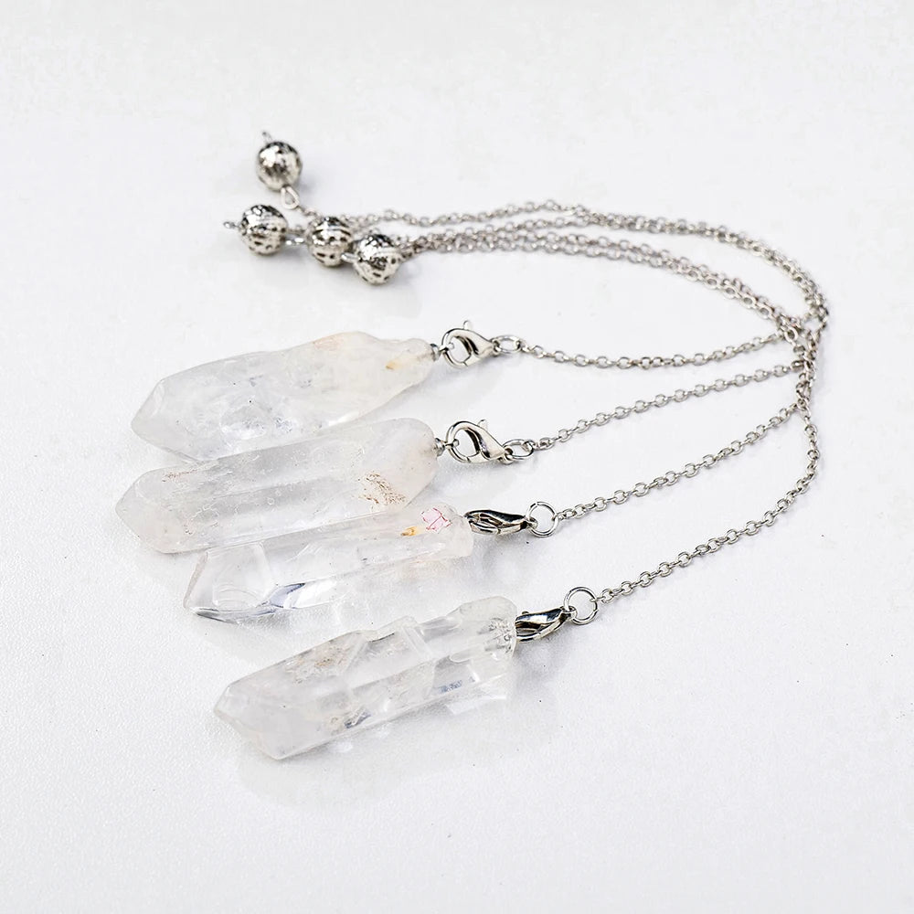 Natural Crystal Point clear Quartz Point Pendulum Healing Gemstone Pendant