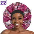 ZTZI Wholesale Women Bonnet Satin Sleep CoverCap SilkJumbo Bonnet Adjustable for Sleeping Hair Bonnet With Long Thick Curly Hair