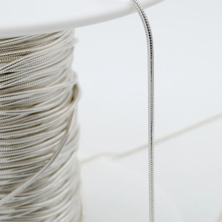 Classic Real Solid Silver Plated 925 Stamp 1.2mm Snake Chain Necklace by Meter Diy Roll