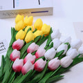 M242 PU Real Touch Artificial Flowers Mini White Tulip Artificial Flowers in Bulk Wholesale Cheap Artificial for Decor