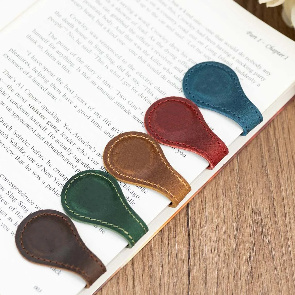 Ready to Ship Genuine Leather Book Mark Magnetic Book Markers Gift Magnet Bookmarks for Students Bookworms Teachers Friends