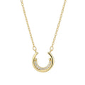 Hot Selling 925 Sterling Silver Horseshoe Shaped Crescent 18k Gold Plated Pendant Women's Necklace Jewelry Wholesale