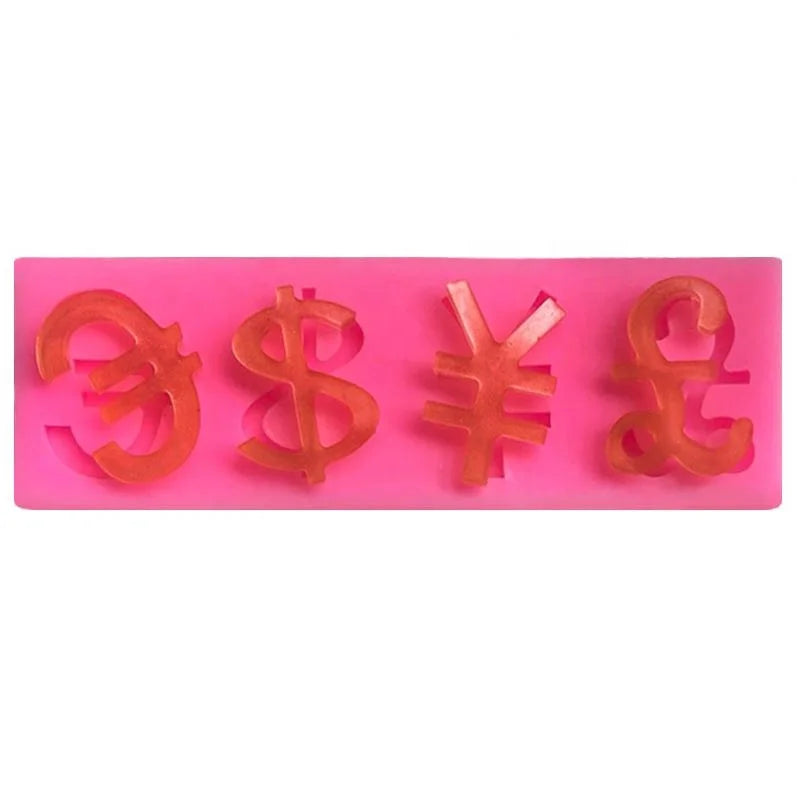 Hengya Four Different Currencies Money Shape Silicone Sugar Lace Mould 3D Fondant Mold Cake Tools