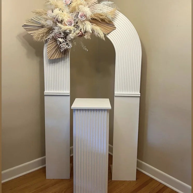 Craft Colorful Acrylic Pvc Open Arched Backdrops Party Decoration Pvc White Plinth Square for Wedding Decoration