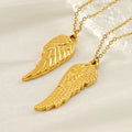 Fashion Jewelry Stainless Steel 18K Gold Plated Necklace Angel Wing Pendant Necklaces for Women Gold Wing Pendant Chain Necklace