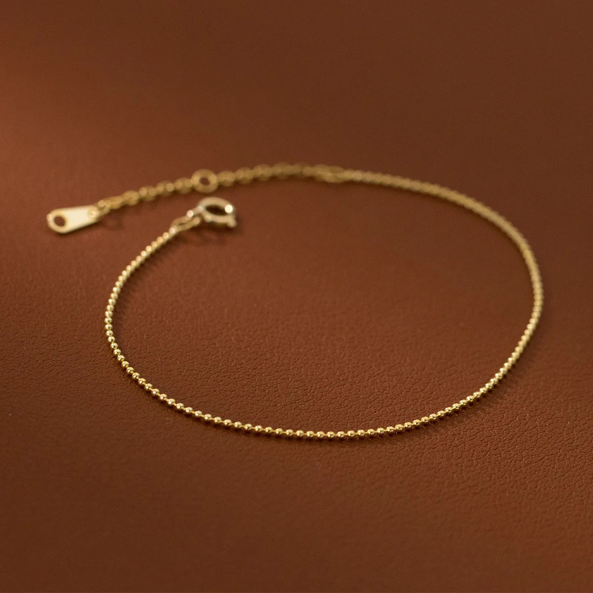 Fashion Minimalist Jewelry 925 Sterling Silver Geometric Simple Small Round Bead Ball Shape Gold Plated Thin Bracelets Women