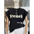 2025 New Ins Super Thin Shoulder Sweet Cool Short Sleeve T-shirt Loose Female Summer Student Top