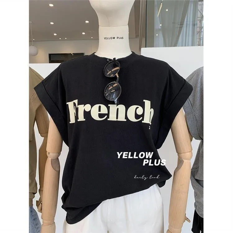 2025 New Ins Super Thin Shoulder Sweet Cool Short Sleeve T-shirt Loose Female Summer Student Top