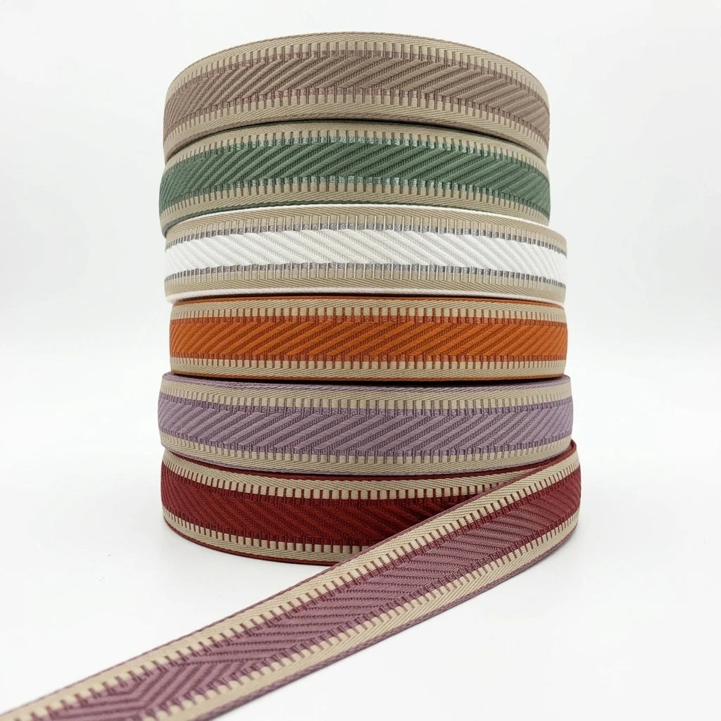 New High Tenacity Jacquard Bag Strap Webbing 38mm 50mm Polyester Gold Silver Metallic Thread Multi-color Twill DIY Handbag